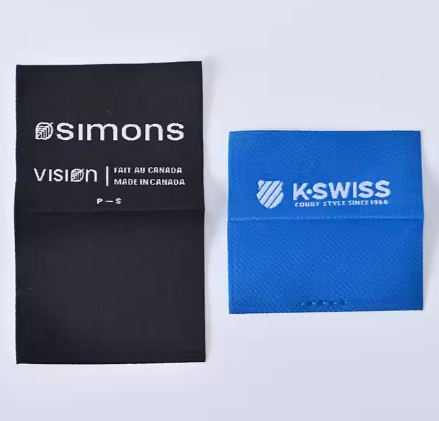 High Density Custom Brand Name Logo Textile Neck Woven Tags Labels for Clothing High Density Custom Brand Name Logo Textile Neck Woven Tags Labels for Clothing