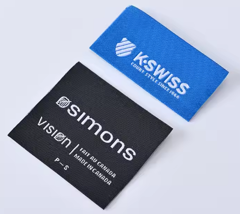 High Density Custom Brand Name Logo Textile Neck Woven Tags Labels for Clothing High Density Custom Brand Name Logo Textile Neck Woven Tags Labels for Clothing