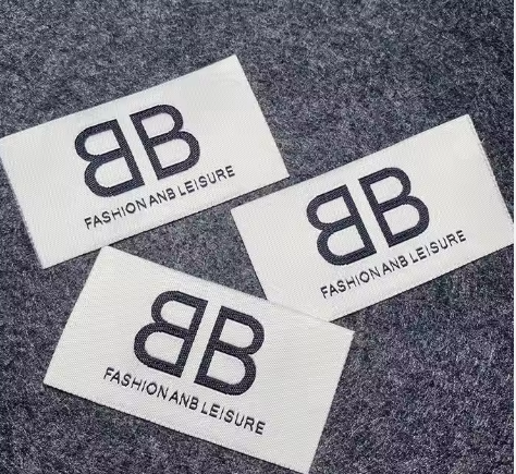 Sewing on Silk Screen Printed Garment Recycled Organic Center Fold Size Cotton Labels Tags for Cloth