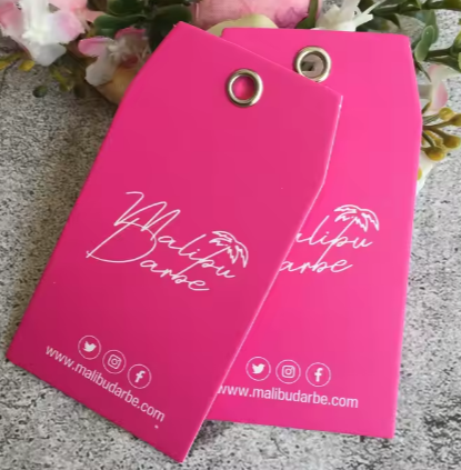 Etiqueta de precio con logotipo personalizado de alta calidad, etiqueta de embalaje para ropa, etiqueta de exhibición para ropa
