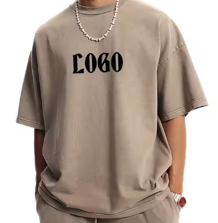 Men's Custom Logo Essential Printed Cotton T-shirt Oversized T-shirt Plain Drop Shoulder Sports Short Sleeve T-shirt