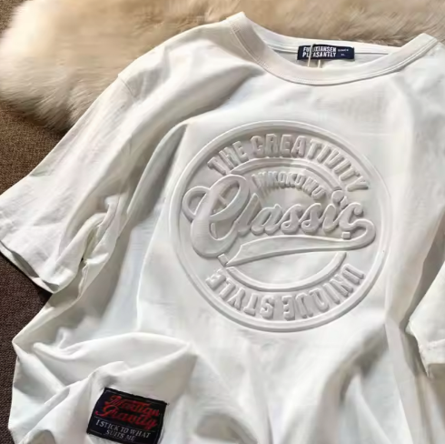 Custom printed t-shirts oversized puff print 100% cotton blank mens printed design t-shirts blank custom logo t-shirts